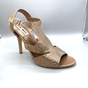 Steve Madden Gloww Womens Size 8.5 Rose Gold Studded Stiletto Sandal Dress Shoe